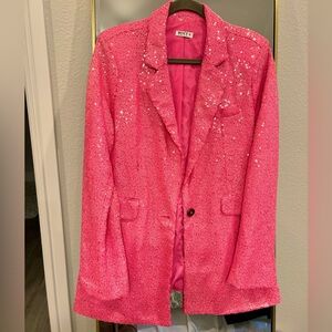 Sequin bright pink blazer